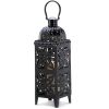 Ornate Black Cutout Candle Lantern - 25 inches