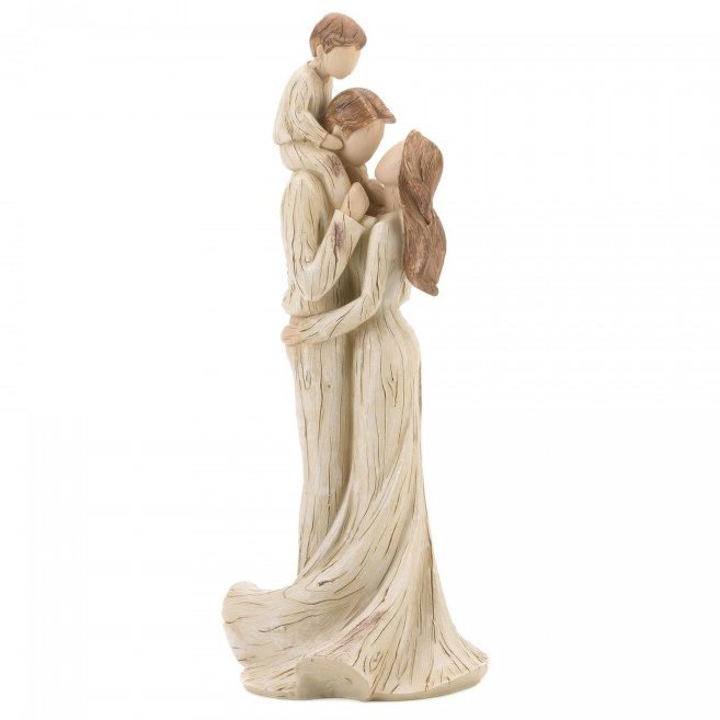 Parents and Son Carved-Look Figurine