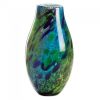 Peacock-Inspired Art Glass Vase