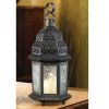 Pressed Glass Moroccan Candle Lantern - 10 inches