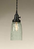 Quart Open Bottom Mason Jar Pendant Lamp - Rustic Brown