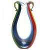 Rainbow Stripes Art Glass Vase
