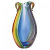 Rainbow Stripes Art Glass Vase