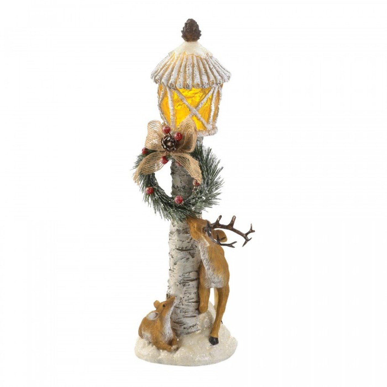 Reindeer Light-Up Light Post Figurine