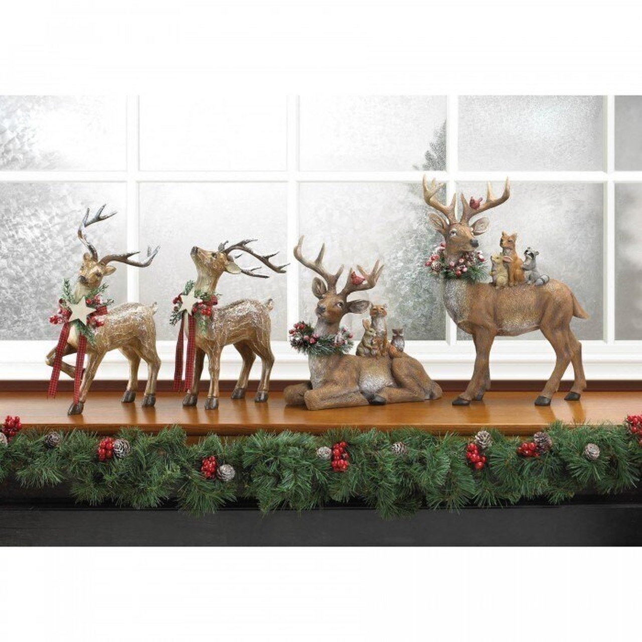 Rustic Reindeer Figurine - Looking Sideways