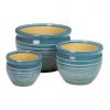 Seabreeze Ocean Blue Ceramic Planter Set