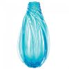 Spiral Twist Art Glass Vase - Ocean Blue