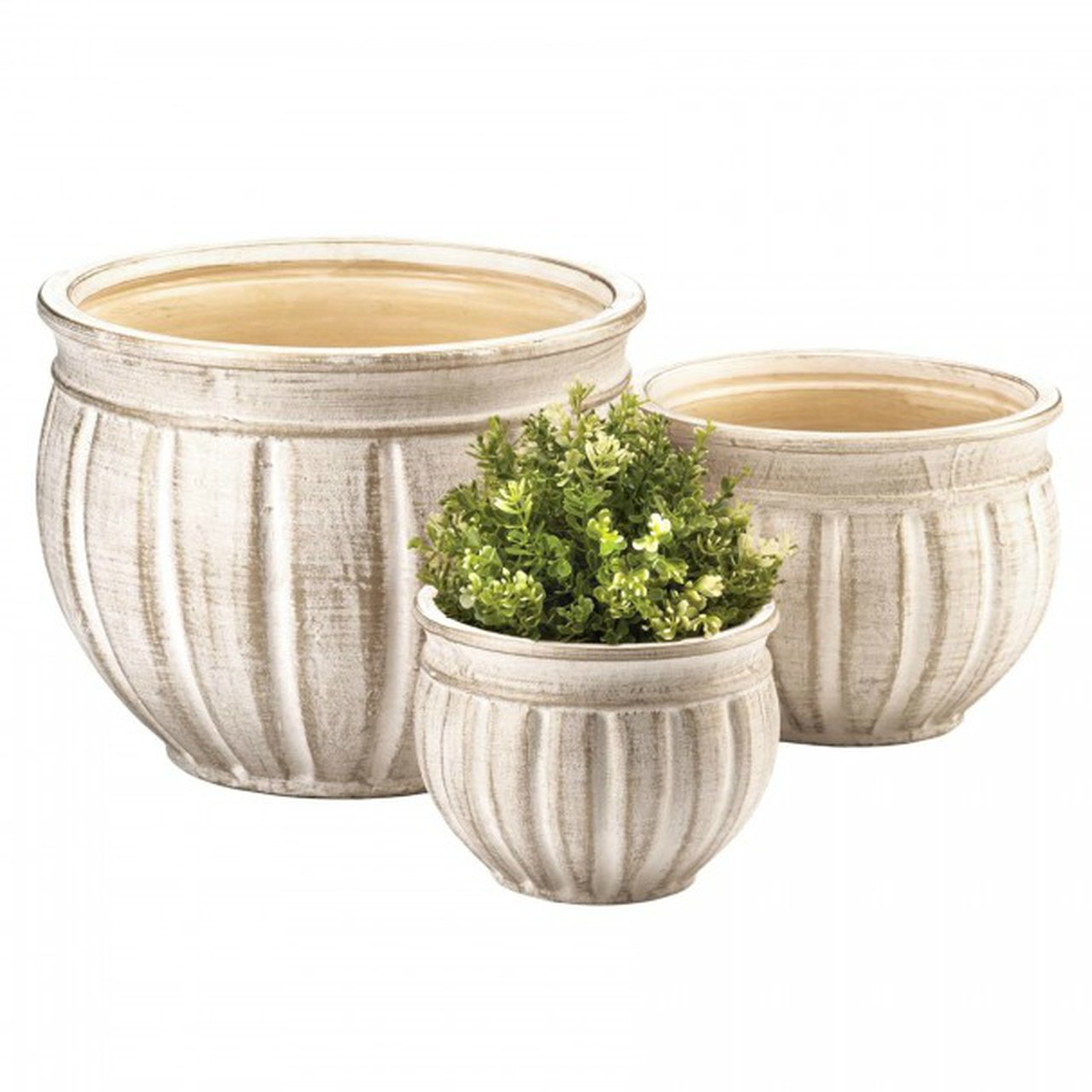 StoneLook Ceramic Planter Set
