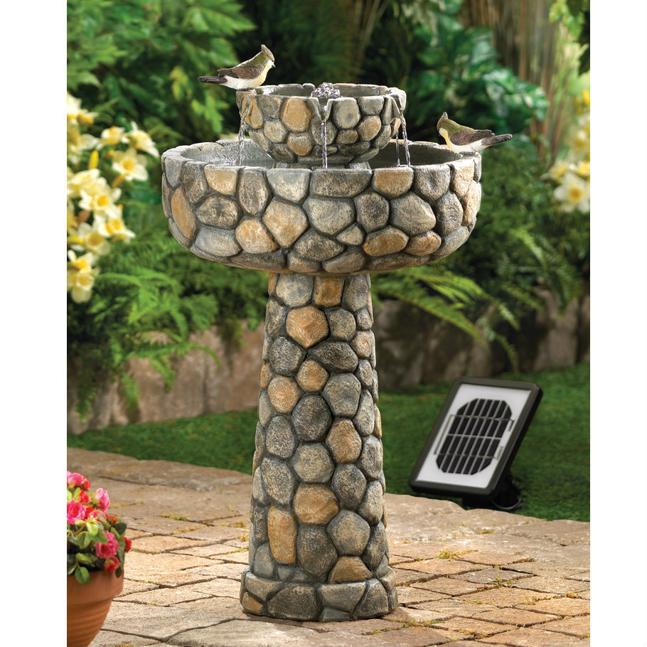 Stone-Look Water Fountain - Solar or Cord Power