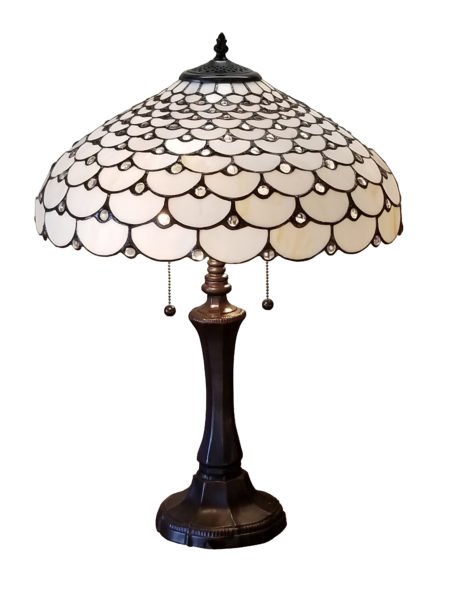 tiffany style jeweled double lit table lamp 2 light 18 early 1900s light fixtures
