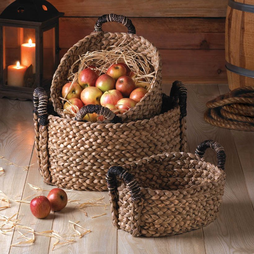 Thick-Woven Oval Nesting Basket Set