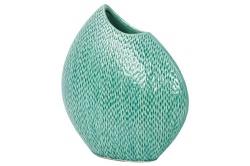 BRU-133992 Unique Stoneware Vase W/ Hammered Looks & Convex Design