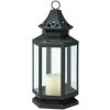 Victorian Style Black Candle Lantern - 16 inches