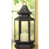 Victorian Style Black Candle Lantern - 16 inches