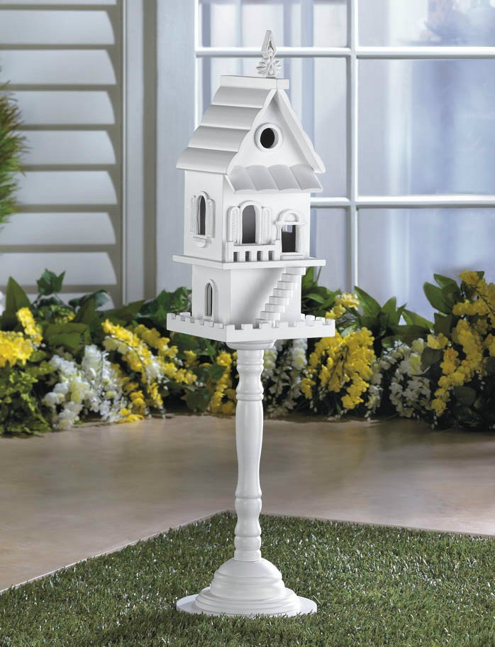 Victorian TwoStory Pedestal Bird House