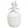 White Ceramic Pineapple Pina Colada-Scented Candle