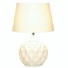 White Ceramic Table Lamp - Geometric
