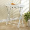 White Wood Folding Tray Table