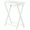 White Wood Folding Tray Table