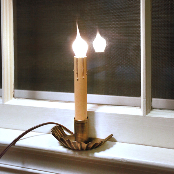 Window Sill Electric Candle Holder with 6" Socket - Antique Brass - Box of 2