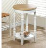 Wood-Top Round End Table