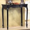 Wood Scallop Detail Hall Table - Black