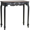 Wood Scallop Detail Hall Table - Black