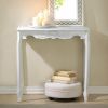 Wood Scallop Detail Hall Table - White