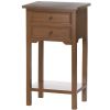 Wood Side Table with Two Drawers