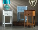 Wood Side Table with Two Drawers
