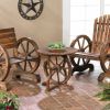 Wood Wagon Wheel End Table