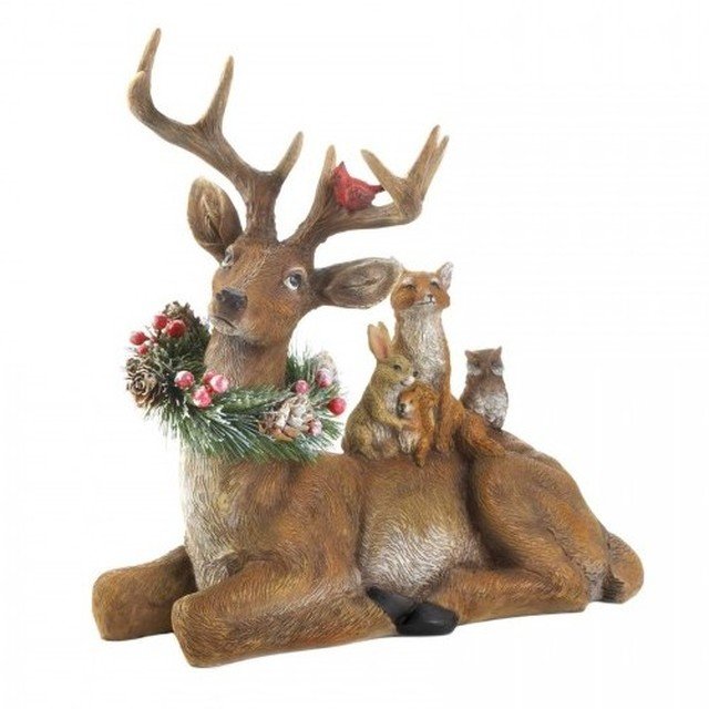 Woodland Animals Reindeer Figurine Sitting