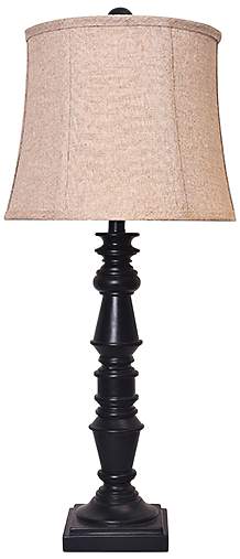 Yorktown Black Table Lamp with Linen Shade