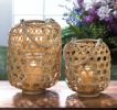 Bamboo Woven Candle Lantern - 9.5 inches