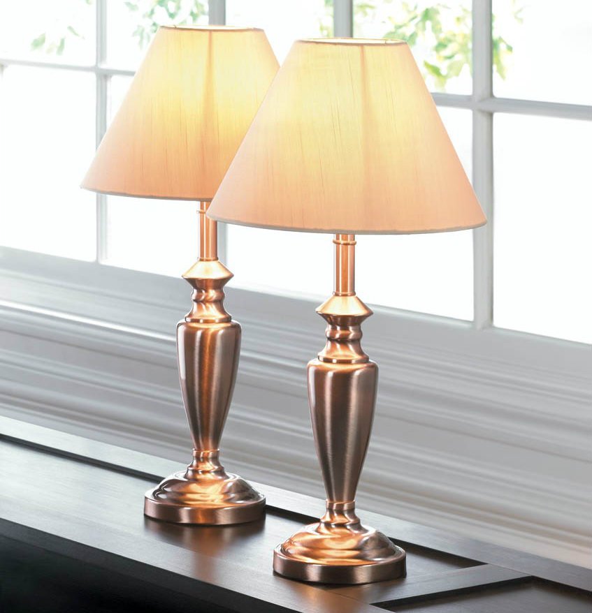 Copper-Look Antique-Style Lamp Set