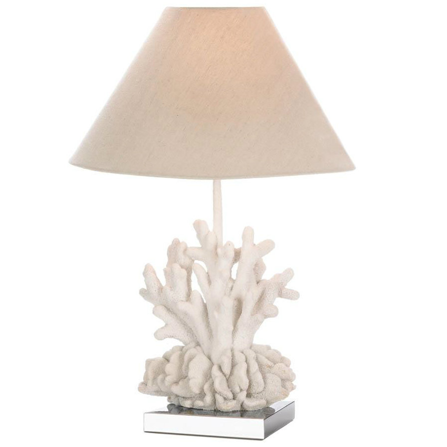 Coral Lamp with Stainless Steel Base