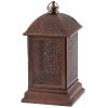 Lacy Bronzed Iron Candle Lantern - 14 inches