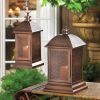 Lacy Bronzed Iron Candle Lantern - 13 inches