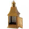 Gold Arched Roof Candle Lantern - 13.5 inches