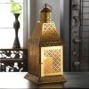 Gold Arched Roof Candle Lantern - 13.5 inches