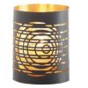 Circular Cutouts Metal Candle Holder - 4 inches