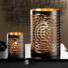 Circular Cutouts Metal Candle Holder - 8 inches