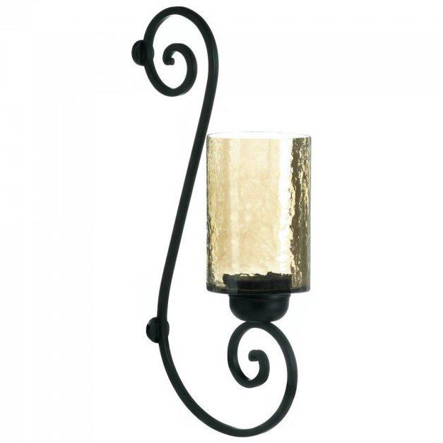 Iridescent Glass Scroll Wall Sconce