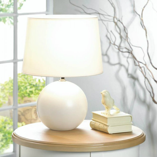 Ceramic Sphere Base Table Lamp - White