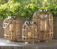 Natural Woven Rattan Candle Lantern - 12.5 inches